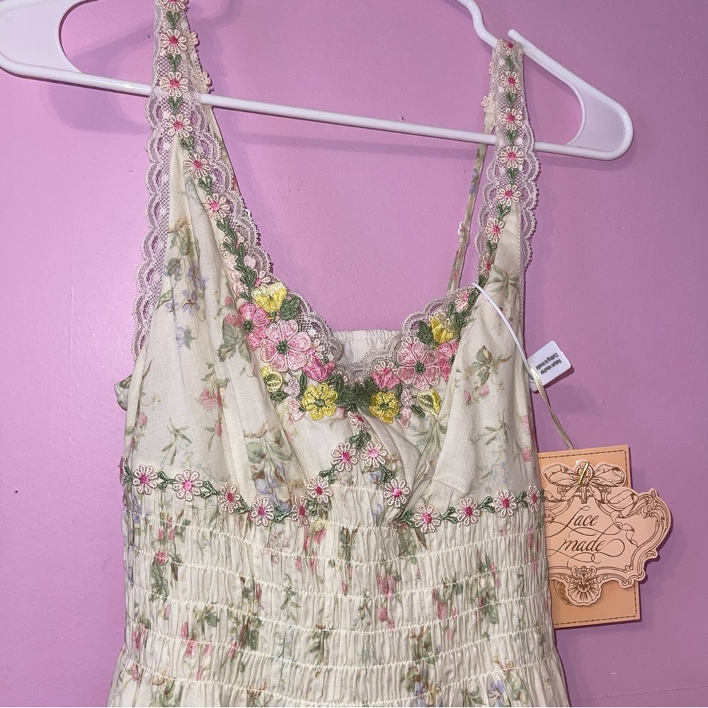 Lacemade floral holiday dress fairycore cottage kawaii fairy victorian Lolita - Picture 13 of 14
